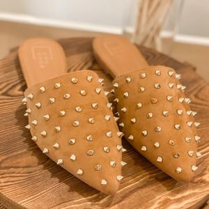 Amie Studded Mule by Shu Shop | Size 8.5 | Color Tan